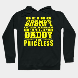 Being Daddy Is Priceless Cool Yellow Typography Hoodie